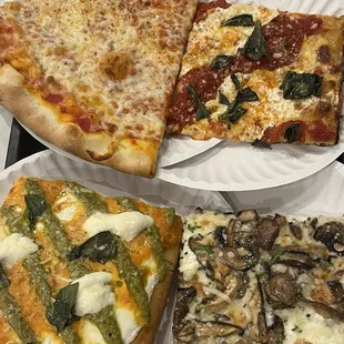 cheese, grandma, truffle mushroom, vodka burrata pesto