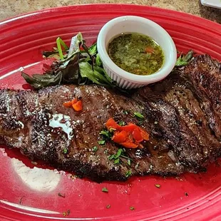 Skirt steak with chimichurri so tasty