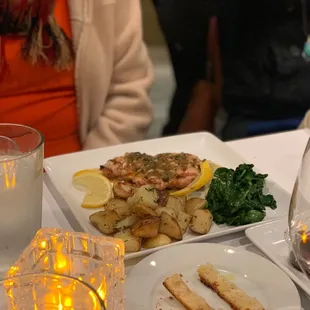 Closeup of same chicken entree