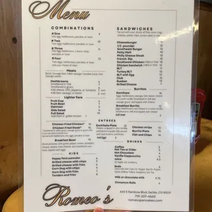 menu