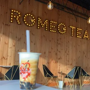the interior of a coffee shop