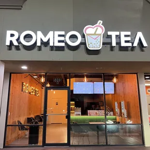 the front entrance of a coffee shop