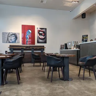 the interior of a coffee shop