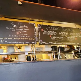 menus on the wall