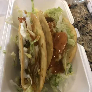 Chicken tacos to go