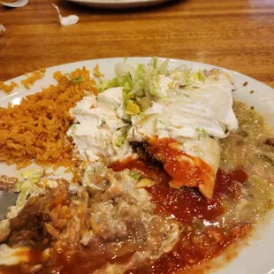 a plate of burritos