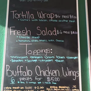 Menu board