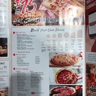 pizza, menu