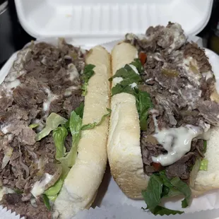 Cheese Steak Sub w/extra meat!! Delicious