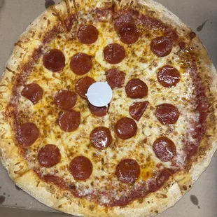 Pepperoni, extra cheese pizza PERFECT