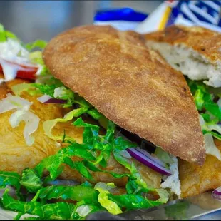 Fish sandwich, it&apos;s huge and delicious!!!