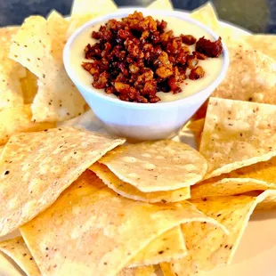 Queso w/Chorizo and chips
