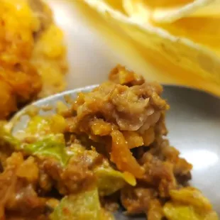 a spoon full of food