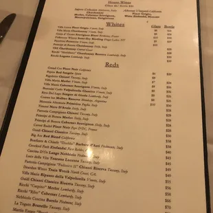 menu