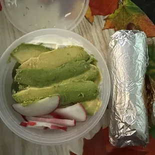 Tortillas~Come w/ side condiments lime, avocado, and radishes