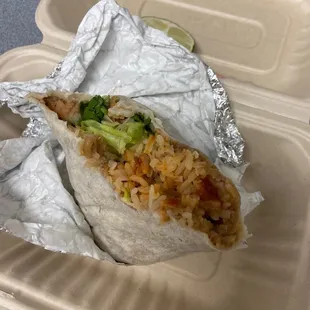 Veggie burrito, didn't think to take a photo before I scarfed it down.