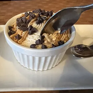 Brownie for desert.  It has chocolate chips and peanut butter.