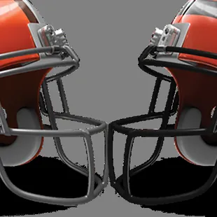 two helmets facing each other