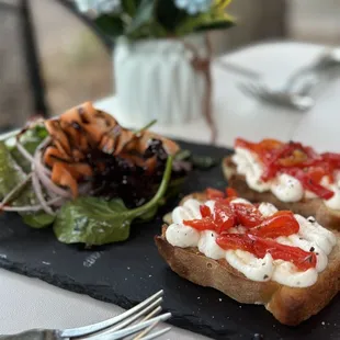 Ricotta and Red Pepper Bruschetta
