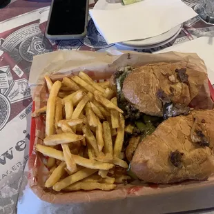 Philly Cheese Steak and French Fries