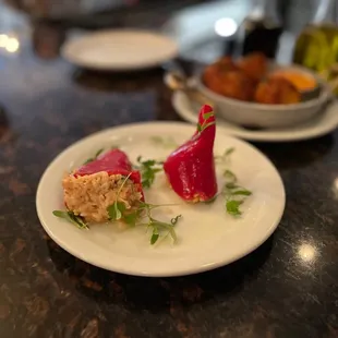 a plate of food on a table