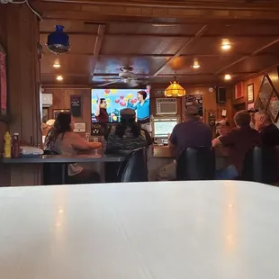 Small and the bar is full, comfortable on a muggy day.