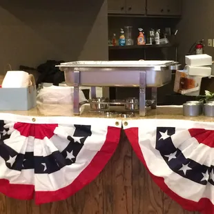 the american flag on the counter