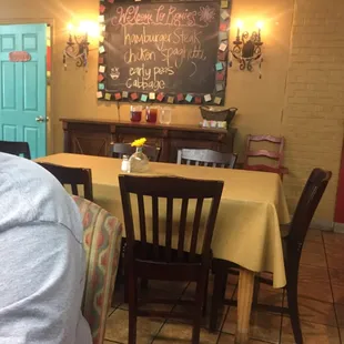 Today's special on the blackboard.