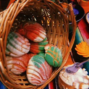 a basket full of cookies