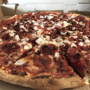 Large; Bacon pepperoni &amp; onion.