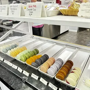a display of macarons