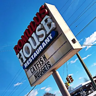 a sign for a restaurant