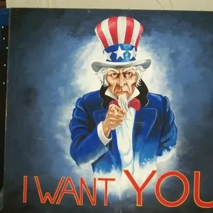 Uncle Sam Wants You! Rent this 8' back drop for your next party