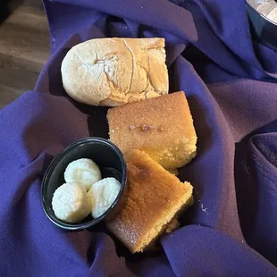 Complementary bread. Cornbread was so good.