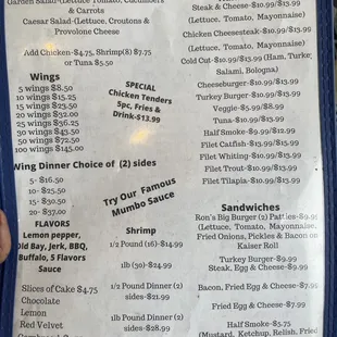Menu side 2