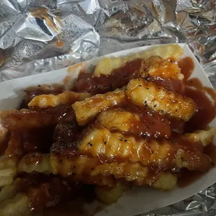 Fries with salt, pepper, &amp; mambo sauce