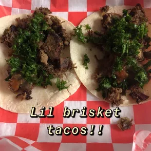 Our famous brisket street taco.