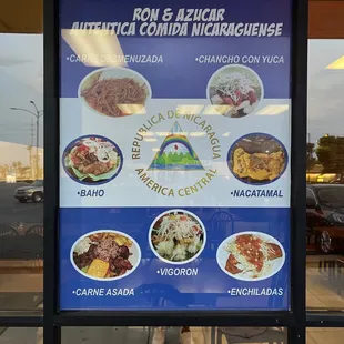 a menu for mexican cuisine