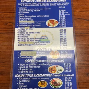 Food menu