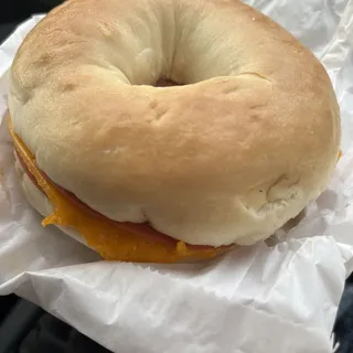 Vegan Bagel Ham and Cheese