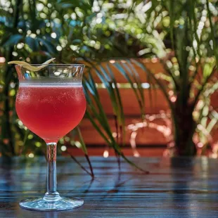 French 36 - prosecco, bourbon, pomegranate, angostura bitters