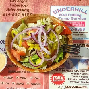 Side Salad With Chipotle Dressing.