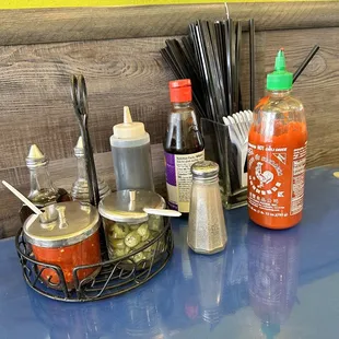 Sauce and chili pepper ready for use.