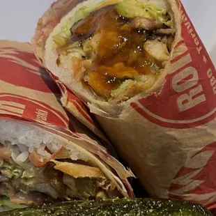 Teriyaki chicken burrito