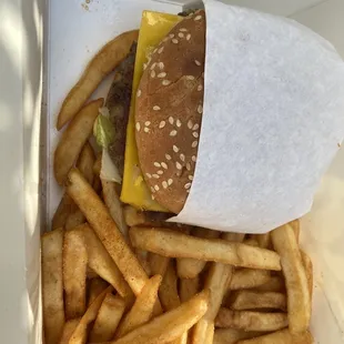 Impossible burger with Original Fries