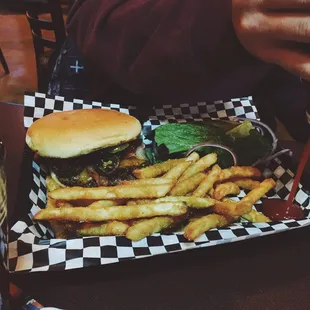 Build your own burger and fries!