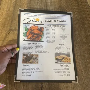Lunch &amp; dinner menu