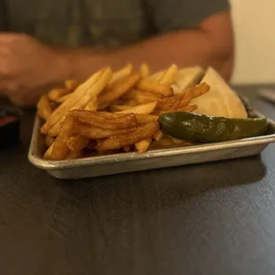 The Grille Fries with The Meat (larger than appears)