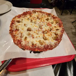 Alfredo Sausage Pizza
