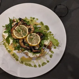 Grilled shrimp bruschetta (excellent!)